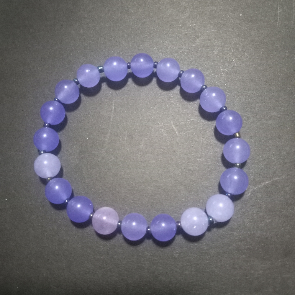 Dyed Agate Beaded Bracelet Grape